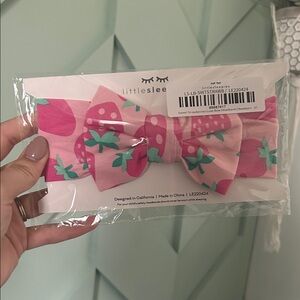 Little Sleepies Sweet Strawberries Bow Headband